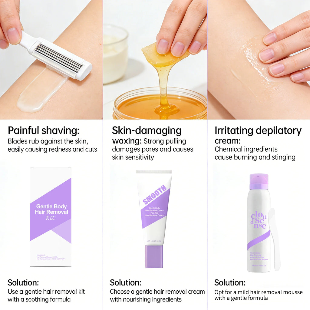 Painless Hair Removal Set for Underarm Private Body Leg Gentle Non-irritating Smooth Hair Growth Inhibitor Body Care for Women
