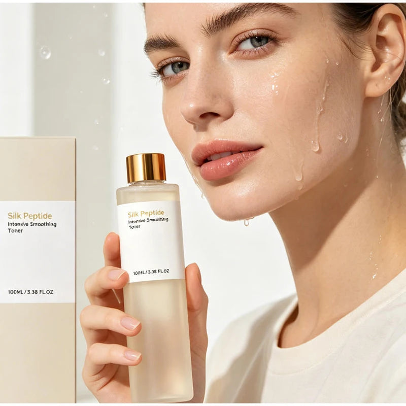 Silk Peptide EGF Intensive Smoothing Facial Toner 100ml Daily Hydrating Moisturizing Face Essence Water Basic Korean skincare