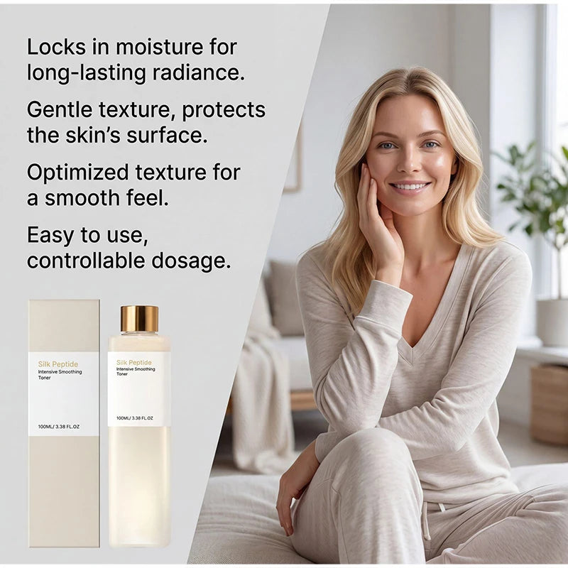 Silk Peptide EGF Intensive Smoothing Facial Toner 100ml Daily Hydrating Moisturizing Face Essence Water Basic Korean skincare